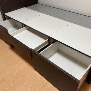 シングルベッド　ベッドフレーム　収納付きの画像