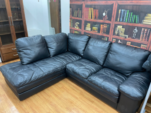 ↓↓8/16入荷‼︎美品 ニトリ 本革コーナーソファー 右カウチ L字ソファー (ネット価格¥149,000-)¥66,000から値下げして