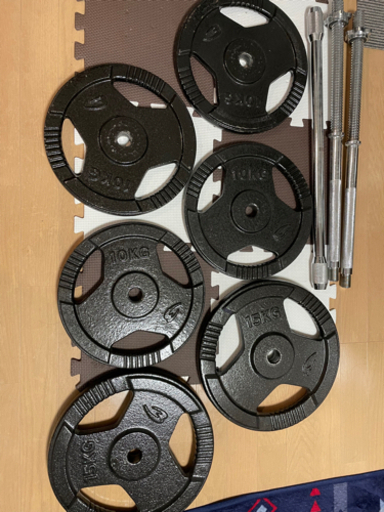 バーベル180cm　プレート10kg✖️4, 15kg✖️2