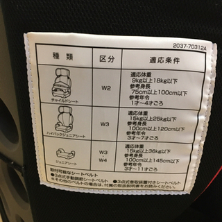 チャイルドシート　ジュニアシートの画像
