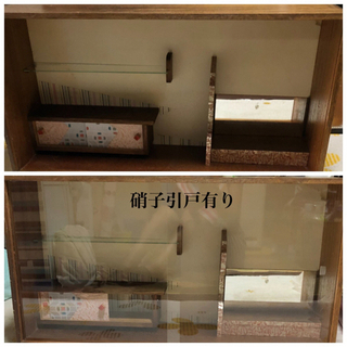 昭和レトロ①  昭和の木製人形棚人形ケース・フィギュア・小物入れ