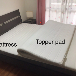 IKEA ダブルベッド マットレス＋トッパーパッド
