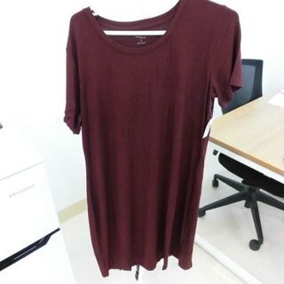 578 ♪未使用品　 [Daily Ritual] スクープネック ジャージー素材 スタンダードフィット 半袖 Tシャツワンピース レディース　Lサイズ　5枚セットの画像