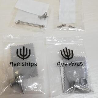 051☆未使用ピアス5点セット/ダブルフレア　拡張器　ストレート...