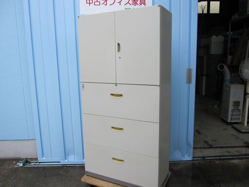 上下書庫セット　両開き/ラテラル　ナイキ製　NWS-0907K   NWS-0911S-3-AW　鍵無し（作成可能1本880円）