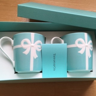 【週末セール】Tiffany & Co. ティファニー　ブルーリボン TIFFANY & Co. (ティファニー) マグカップ ブルーリボン 2Pセット
