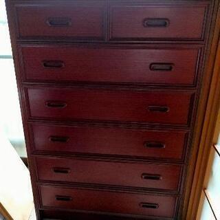 【譲ります】タンス6段、側面、上部にすり傷あり