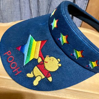 ディズニー　くまのプーさん　刺繍サンバイザーの画像