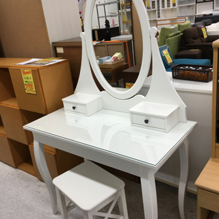 かぐ IKEA製品】HEMNES ドレッシングテーブル ミラー＆スツール付き