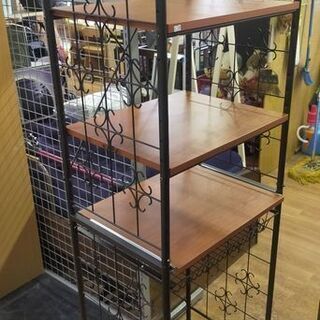 【着払い対応可能！！旧鹿児島市内送料無料】 リサイクルストアスターズ城西店オシャレデザイン　レンジラック　ブラウン×ブラックの画像