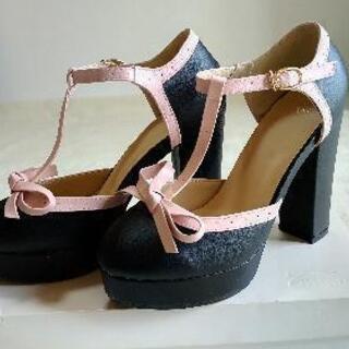 【パンプス】厚底・太ハイヒール11cm