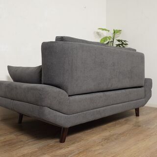 アウトレット ゆったり座面 2人掛け グレー ソファーベット