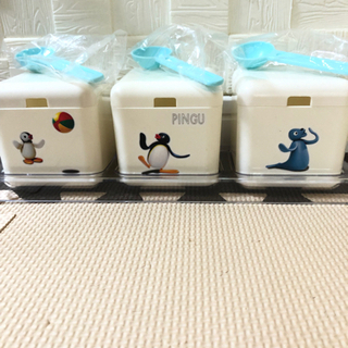 【お話し中】ピングー　調味料入れ　3つセット　ミスドのノベルティ