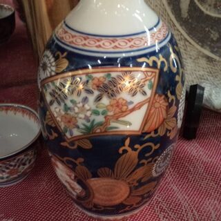 有田焼 其泉窯 染錦金彩琳派 古伊万里 酒器揃え（徳利×2、