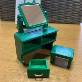 レア★シルバニアファミリー  緑 鏡台セット 箱付★初期の画像
