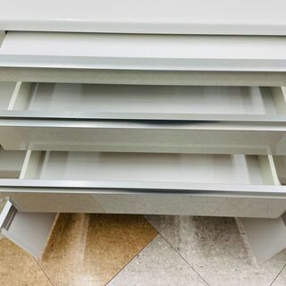 ⭐松田家具 2面レンジボード ✨定価￥109,780✨ 人気のホワイト ソフトクローザー⭐の画像