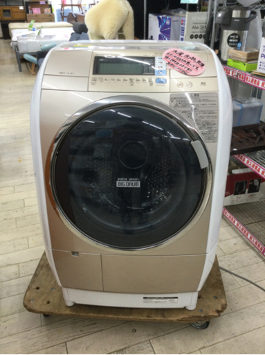8/18【✨24,900円＋税✨激安!!】HITACHI 乾燥機能付き 10/6.0kg ドラム式洗濯機 BD-V9500 2013年