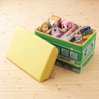 キッズ かたづけ ボックス M きゅうきゅうしゃ　グリーンバスの画像