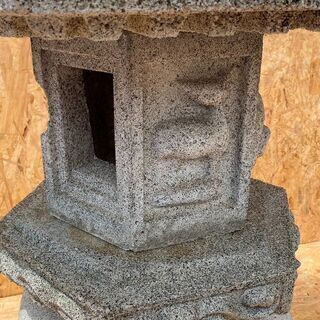 石灯篭 高さ90㎝ 5段 庭石 観賞石 日本庭園 オブジェ 時代物 　①/SL1の画像