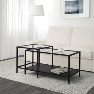 【受渡決定】ガラステーブル  IKEA イケア　ローテーブル ネ...