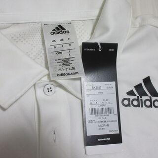 アディダス　ゴルフ　climacoolクライマクール　半袖ポロシャツ　白 Lサイズの画像