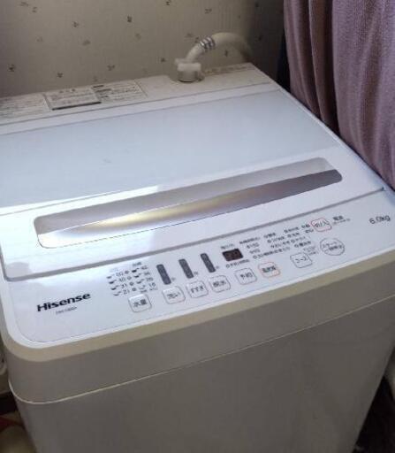2019年製 ハイセンス6kg洗濯機【2024年まで保証期間】