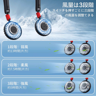 【新品】【2本入り 1台3役】携帯扇風機 手持ち扇風機 分離型 手持/卓上/首掛け三用 大容量4000Mah LEDディスプレイ残量確認 プレゼントとする 360°調節可能 USB充電式 静音運転 3段風量調節 くびかけ 折り畳み式 持ち運び便利 熱中症対策 一年間品質保証 日本語説明書付き(ブラック-レッド)の画像