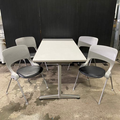 内田洋行 会議用テーブル ミーティングチェア×4 セット オフィス 会議 ミーティング テーブル 机 チェア 椅子 UCHIDA 菊TK