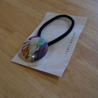 ハンドメイド　くるみボタン　ヘアゴム