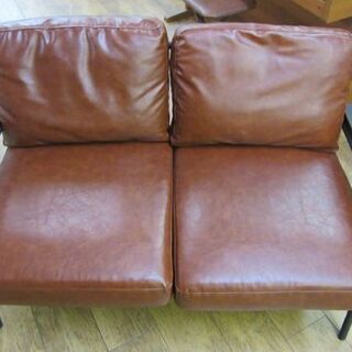 2Pソファ アイアンフレーム 幅133×奥行74×高さ76㎝ レトロ ヴィンテージ