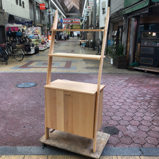 オイル塗装 マルヨシ民芸家具 天然木シェルフ キャビネット オープン チェスト コンセント付き