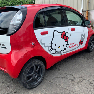 三菱アイミーブ　EV ハローキティバージョンデリバリーに目立ちますよの画像