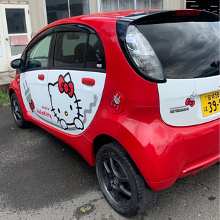 三菱アイミーブ　EV ハローキティバージョンデリバリーに目立ちますよの画像