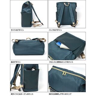 レガートラルゴ　リュック　ポーチ付　ベージュ　軽量　撥水　多ポケット　大容量 通勤　通学の画像