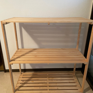 シェルフ　3段　木製棚　ニトリ