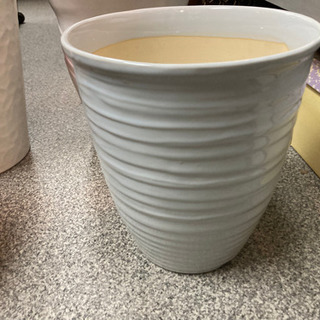 植木鉢 陶器鉢 鉢 はち ハチ ガーデニング 白系 5点セット まとめて 中古の画像