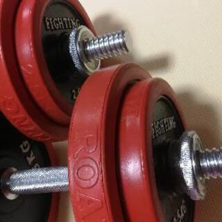 ファイティングロード　ダンベル　50kg 赤ラバーリングの画像