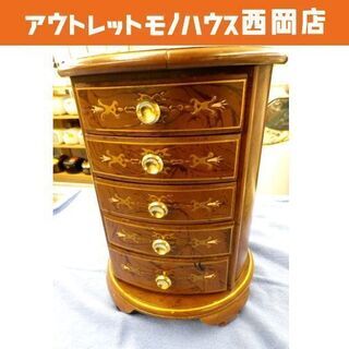 アクセサリーケース 木製 ジュエリーケース 小物入れ 5段 ブラ...