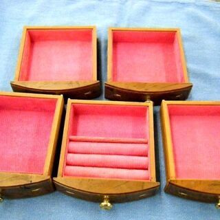 アクセサリーケース 木製 ジュエリーケース 小物入れ 5段 ブラウン 札幌市 西岡店の画像