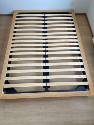 無印良品　ダブルベッド　オーク材