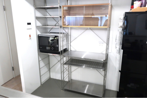 美品 無印 ステンレスユニットシェルフ 棚セット