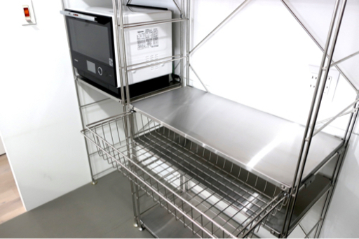 美品 無印 ステンレスユニットシェルフ 棚セット