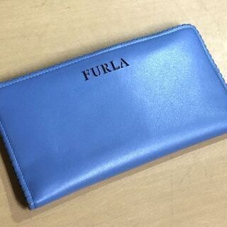 フルラ FURLA 長財布 2つ折り長財布 スナップボタン ブルー 青 財布 保存袋付き ☆ 札幌市 白石区 東札幌 ☆ アウトレットモノハウスの画像