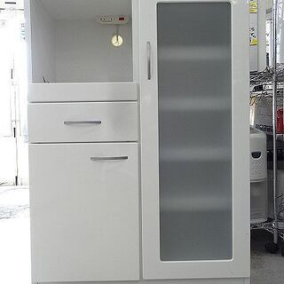 【恵庭】レンジ台 スイートデコレーション ホワイト コンセント付...