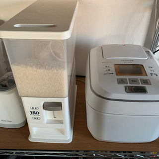 炊飯器+米びき　2点セットの画像