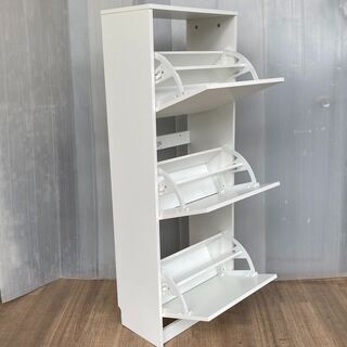 【美品】本棚☆収納ラック☆マガジンキャビネット☆ホワイトの画像
