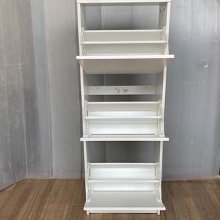 【美品】本棚☆収納ラック☆マガジンキャビネット☆ホワイトの画像