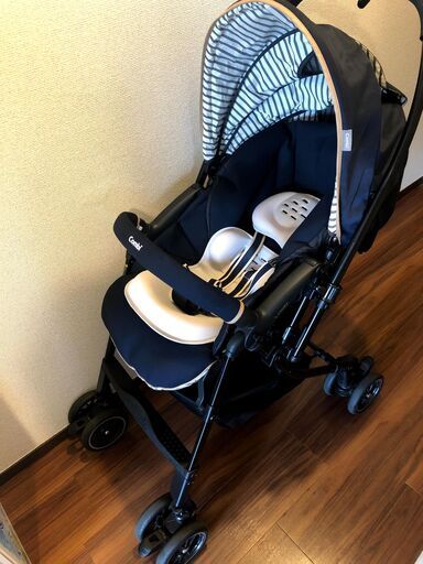 【美品】Combi ベビーカー メチャカル オート4キャス エッグショック ネイビー