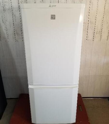 【美品】三菱 冷蔵庫 146L 2018年 2ドア 耐熱性能天板 ボトムフリーザ ホワイト MR-P15ED -KW
