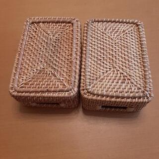 《値下げ》無印良品　ラタン　カゴ　2個セットの画像